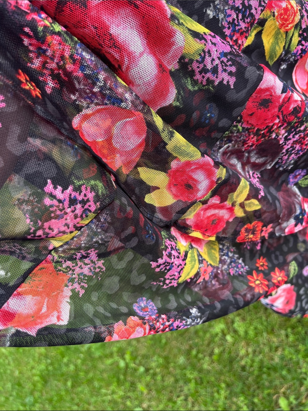 Betsey Johnson Black Floral Wrap Maxi Dress sz 16 - Picture 9 of 10